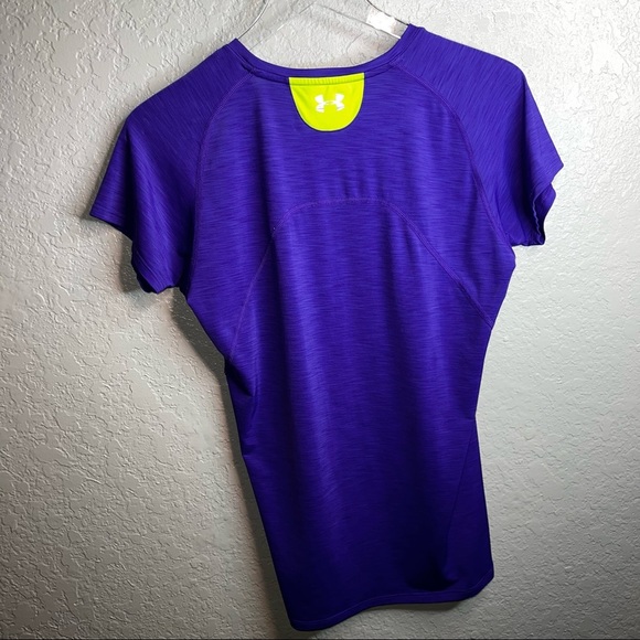 Purple Under Armour Semi Fitted Coupe Workout Top - Picture 6 of 6